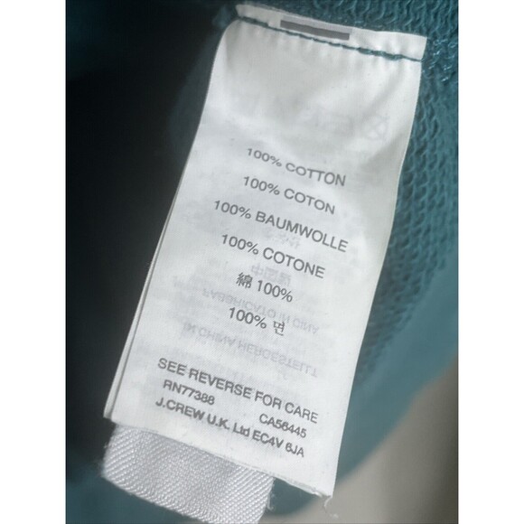 J . Crew Vintage Fleece Mens Crewneck Pullover Sweatshirt Garment Dyed Green M - Picture 3 of 7